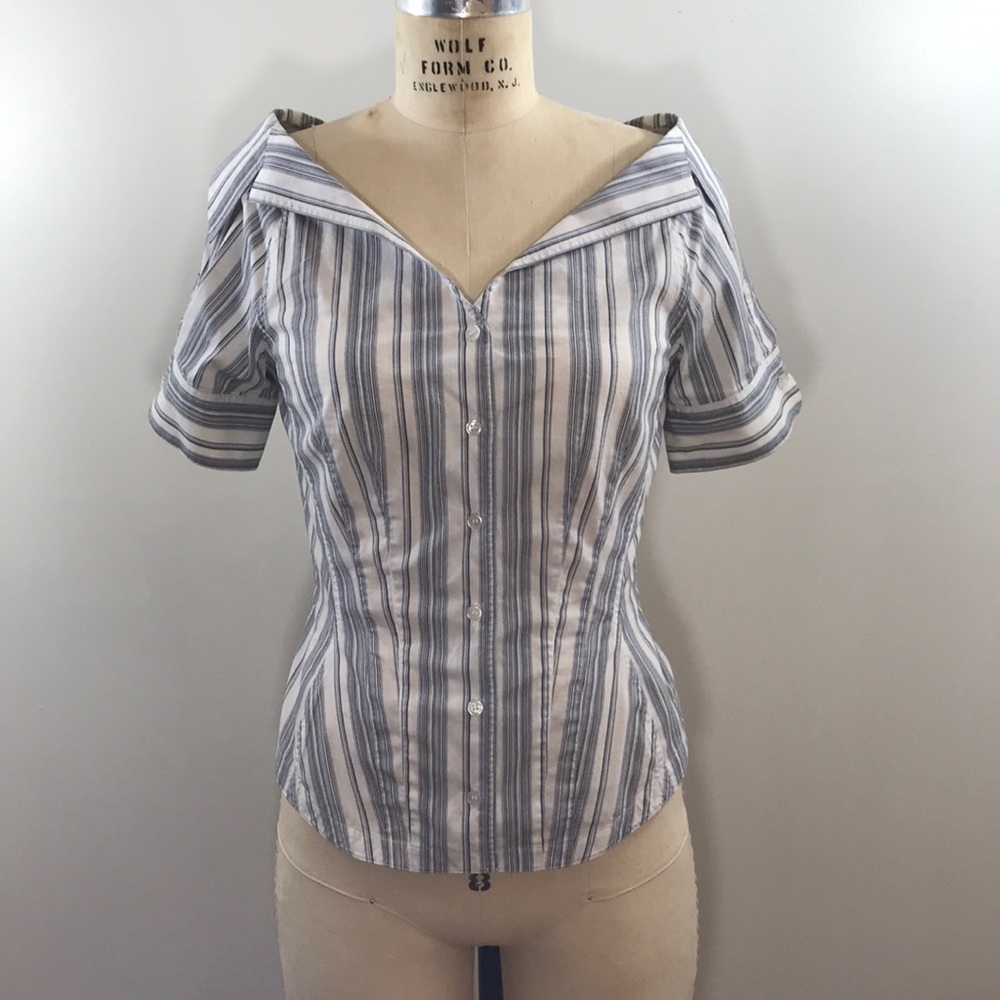 Byron Lars beauty mark Striped Shirt